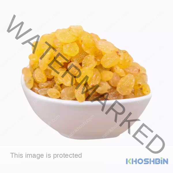 golden raisins in a bowl