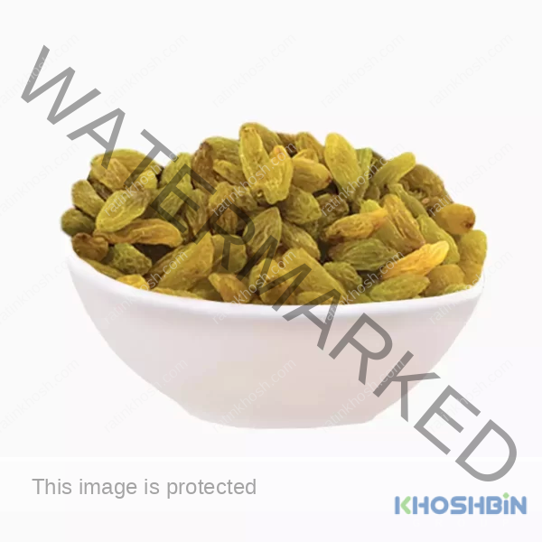 Green Long Raisins in bowl
