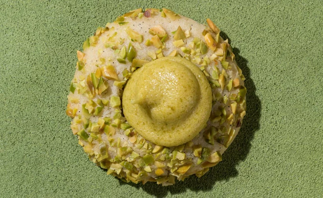The picture shows pistachio cookies.