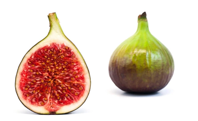 Adriatic figs with light green skin and pale pink flesh.