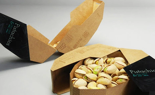 one type of pistachio packaging that opens sideways