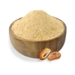 Date sugar in a bowl and two date fruits on the side