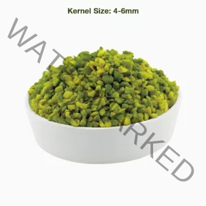 Green chopped pistachios (granules) from a top view