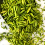 Slivered pistachio from a close view